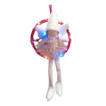 Handmade Angel with Fabric and Feathers With LED Lights for Christmas tree H:36cm 8815 - 1